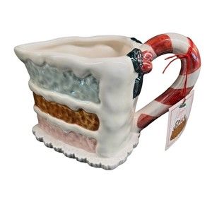 Department 56 Christmas Creamer Cake Slice Sugar & Spice Collection Hand Painted